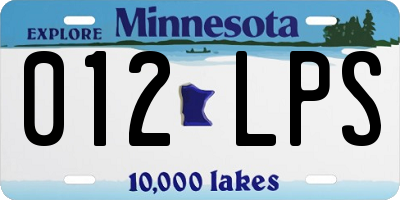 MN license plate 012LPS