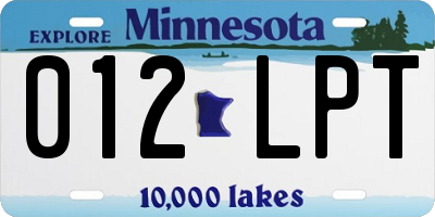 MN license plate 012LPT
