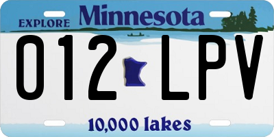 MN license plate 012LPV