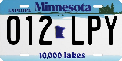 MN license plate 012LPY