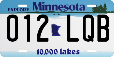 MN license plate 012LQB