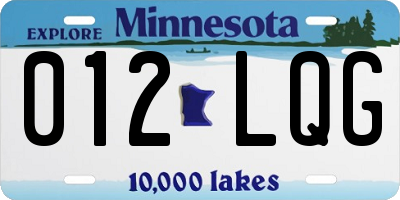 MN license plate 012LQG