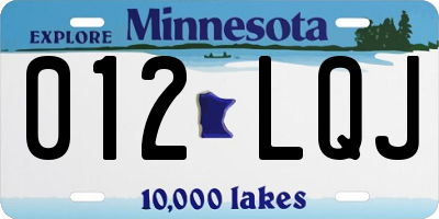 MN license plate 012LQJ