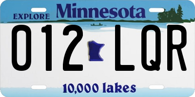 MN license plate 012LQR