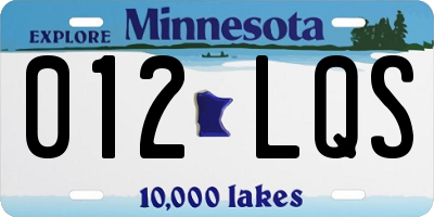 MN license plate 012LQS