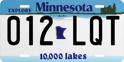 MN license plate 012LQT