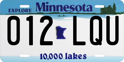 MN license plate 012LQU