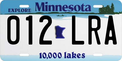 MN license plate 012LRA