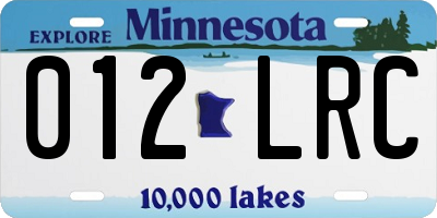MN license plate 012LRC
