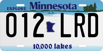 MN license plate 012LRD