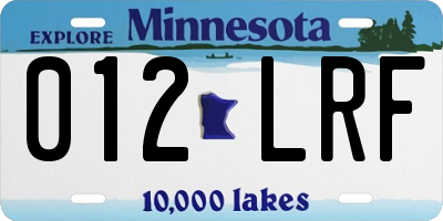 MN license plate 012LRF