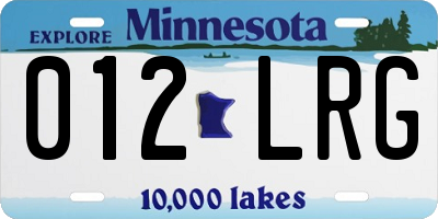 MN license plate 012LRG