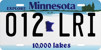 MN license plate 012LRI