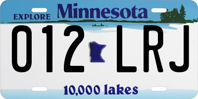 MN license plate 012LRJ