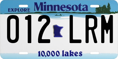 MN license plate 012LRM