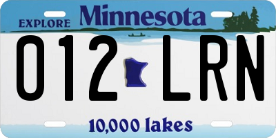 MN license plate 012LRN