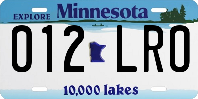 MN license plate 012LRO