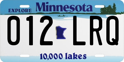 MN license plate 012LRQ