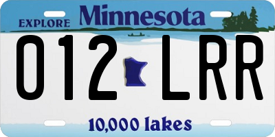 MN license plate 012LRR