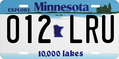 MN license plate 012LRU