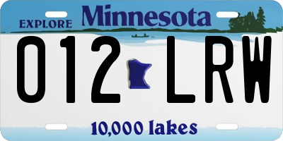 MN license plate 012LRW