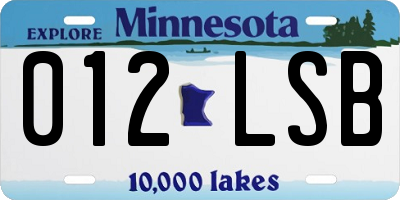 MN license plate 012LSB