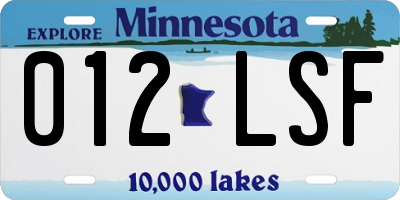 MN license plate 012LSF