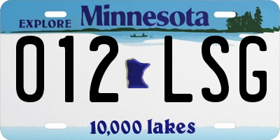 MN license plate 012LSG