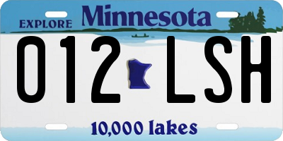 MN license plate 012LSH