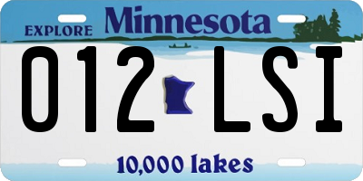 MN license plate 012LSI