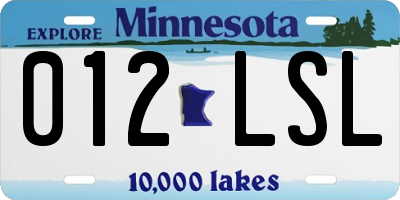 MN license plate 012LSL