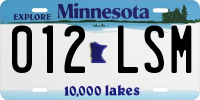 MN license plate 012LSM