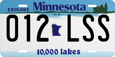 MN license plate 012LSS