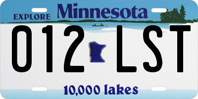 MN license plate 012LST
