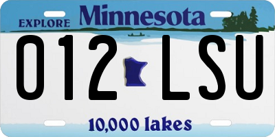 MN license plate 012LSU