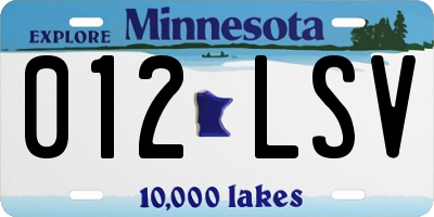 MN license plate 012LSV