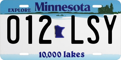 MN license plate 012LSY