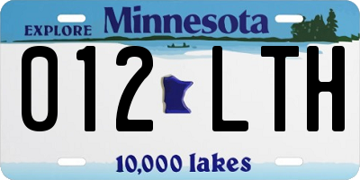 MN license plate 012LTH