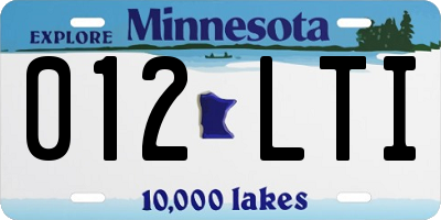 MN license plate 012LTI