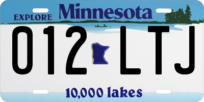 MN license plate 012LTJ