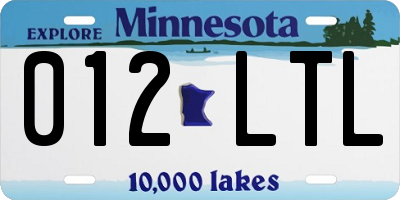MN license plate 012LTL