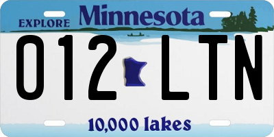 MN license plate 012LTN