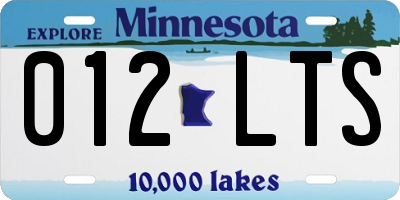 MN license plate 012LTS
