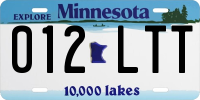 MN license plate 012LTT
