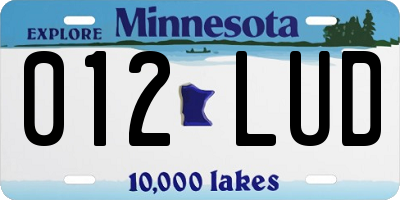 MN license plate 012LUD