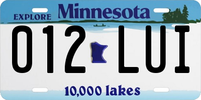 MN license plate 012LUI