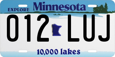 MN license plate 012LUJ