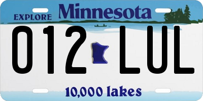 MN license plate 012LUL