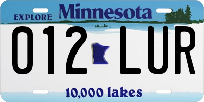MN license plate 012LUR