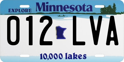 MN license plate 012LVA